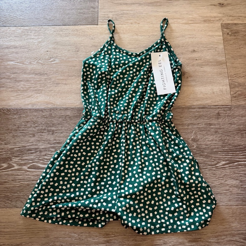 Fighting Eel Kids Dress in Green and White